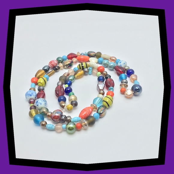 Other - Bright Multicolored Boho Bead Soup Necklace